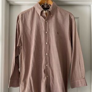 Ralph Lauren Men’s Dress Shirt| Size 16 32/33| Brown Micro-Check Plaid